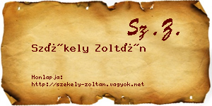 Székely Zoltán névjegykártya
