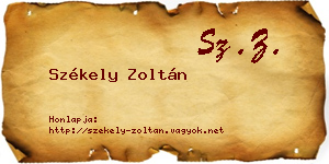 Székely Zoltán névjegykártya